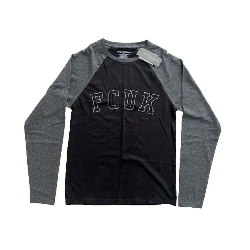French Connection Loungewear Top Black/Grey White FCUK Logo ( S )